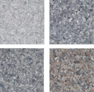 Garage floor flakes with multiple color to choose from